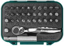 Набор бит с мини трещоткой 1/4 дюйма Kraftool 26157-H33 ЕХPERT, 33 предмета  картинка